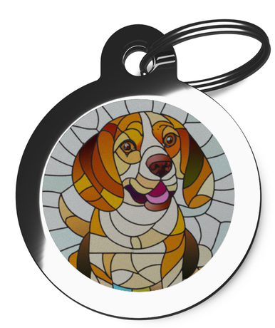 Beagle Stained Glass Breed Dog Tags