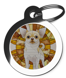 Chihuahua Stained Glass Dog ID Tags