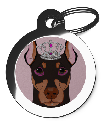 Doberman Princess Dog Identity Tag