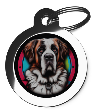 St Bernard Graffiti Pet ID Tag