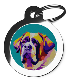 St Bernard Pop Art Breed Dog ID Tag