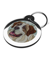 St Bernard Stained Glass Dog Tag