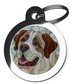 St Bernard Stained Glass Dog Tag