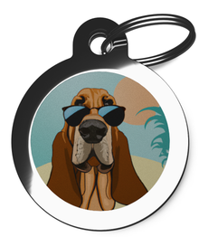 Bloodhound Summertime Pet ID Tag