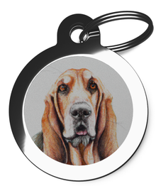 Bloodhound Portrait Pet Tag