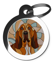 Bloodhound Stained Glass Pet Identity Tags 2
