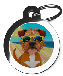 Border Terrier Summertime Pet ID Tag
