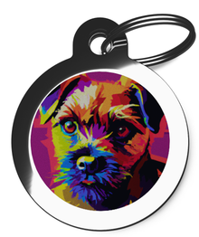 Border Terrier Pop Art Dog ID Tag