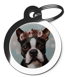 Boston Terrier Hippy Dog Tag for Dogs