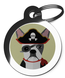 Boston Terrier Pirate Breed Dog Tags