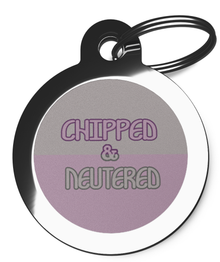 Pink Chipped & Neutered Dog Tag