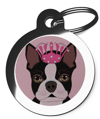 Boston Terrier Princess ID Tag for Dogs