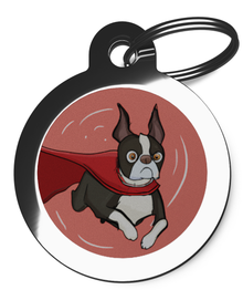 Boston Terrier Superdog Dog Tag for Dogs