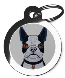 Boston Terrier Art Nouveau Dog Tag for Dogs
