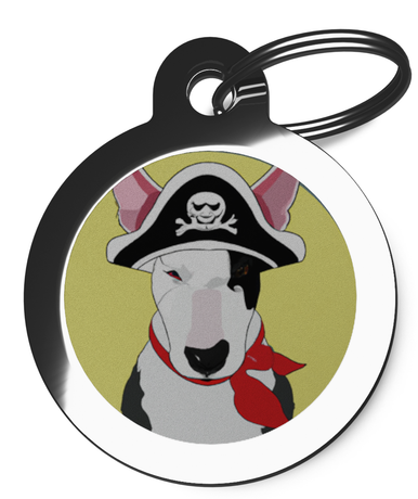 Bull Terrier Pirate Dog ID Tag