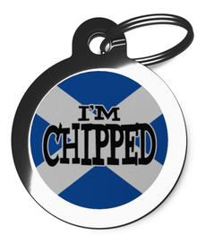 I'm Chipped Saint Andrews Cross Pet Tag