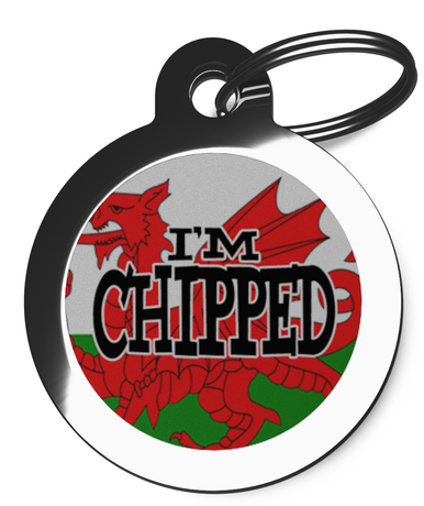 I'm Chipped The Red Dragon Tag for Dogs