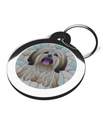 Lhasa Apso Stained Glass Pet Name Tag