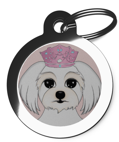 Maltese Breed ID Tag Princess Design