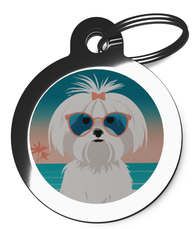 Maltese Summer Lovin' Dog ID Tag