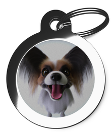 Papillon Breed Fisheye Lens ID Tag for Dogs