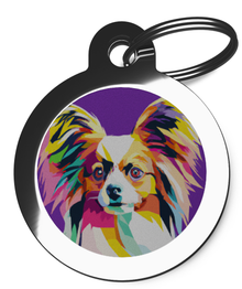 Papillon Dog Tag for Dogs - Pop Art Design