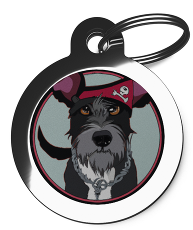 Patterdale Pirate Theme Dog ID Tag
