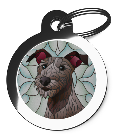 Patterdale Stained Glass Dog Tag