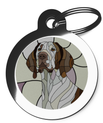 Pointer Stained Glass Dog Identity Tag