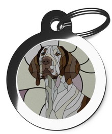 Pointer Stained Glass Dog Identity Tag