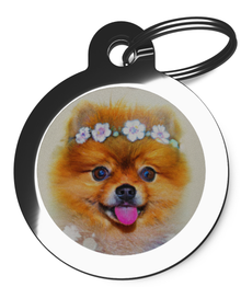 Pomeranian Hippy Dog ID Tag
