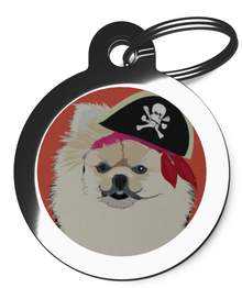 Pomeranian Pirate Theme Dog Tag