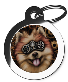 Steampunk Pomeranian Pet Tag for Dogs