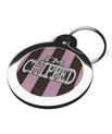 I'm Chipped Pink & Brown Stripes Pet Tag