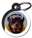 Rottweiler Hippy Pet Name Tag