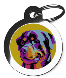 Rottweiler Pop Art Dog ID Tag