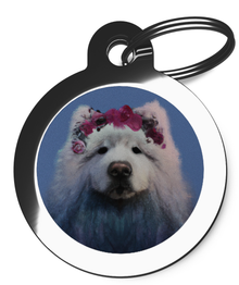 Samoyed Hippy Dog ID Tag