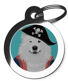 Samoyed Pirate Dog Tag for Dogs