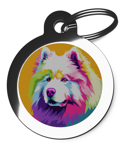 Pop Art Samoyed Dog Breed ID Disc