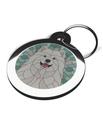 Samoyed Stained Glass Pet Name Tag