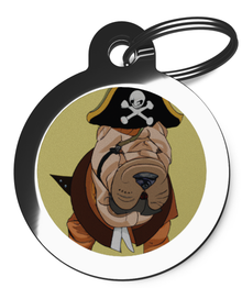 Shar-Pei Pirate Theme Pet Identity Tag
