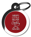 Red Santa's Little Helper ID Tag for Dogs