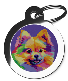 Pop Art Spitz Pet Tag for Dogs