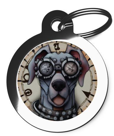 Weimaraner Steampunk Pet Name Tag