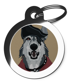 Pirate Themed Wolfdog Dog Tag for Dogs