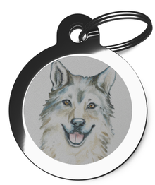 Wolfdog Portrait Pet Identity Disc