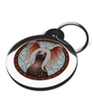 Stained Glass Chinese Crested Pet ID Disc