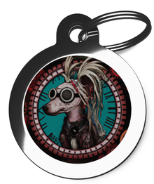 Chinese Crested Steampunk Pet Name Tag