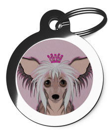 Princess Chinese Crested Pet Tag for Dogs