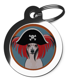 Pirate Themed Chinese Crested Dog Tag for Dogs